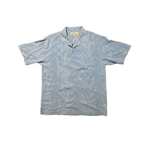 Tommy Bahama, Blue Hawaiian Shirt, Medium, 22in‎ HalfChest, 27in Length, Silk